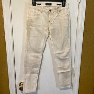 Twin Set women's size 27 dirt distressed stretch AURELIE skinny ankle crop jeans